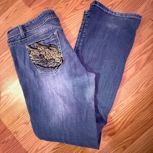 Premier Blue Jeans with Embroidered Pockets